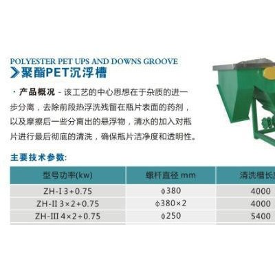 安徽河南甘肅浙江江蘇聚酯PET漂谷機(jī)、沉浮槽、清洗槽振航塑料機(jī)械