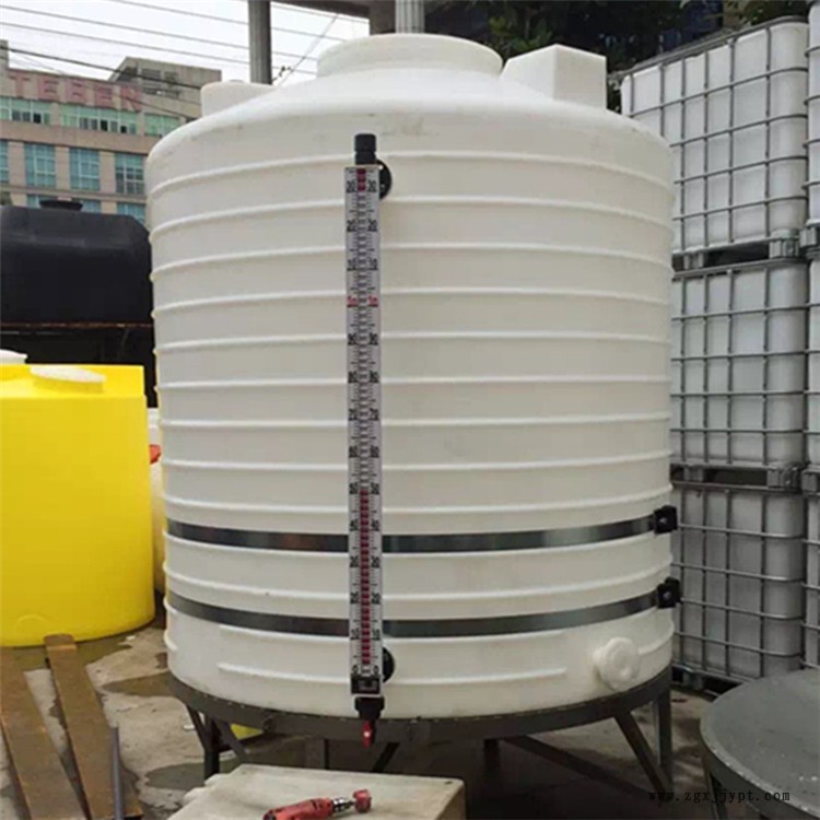 5立方儲水錐底儲罐 催化劑儲存錐形塑料儲罐 甬誠10噸帶槽鋼托盤塑料大桶